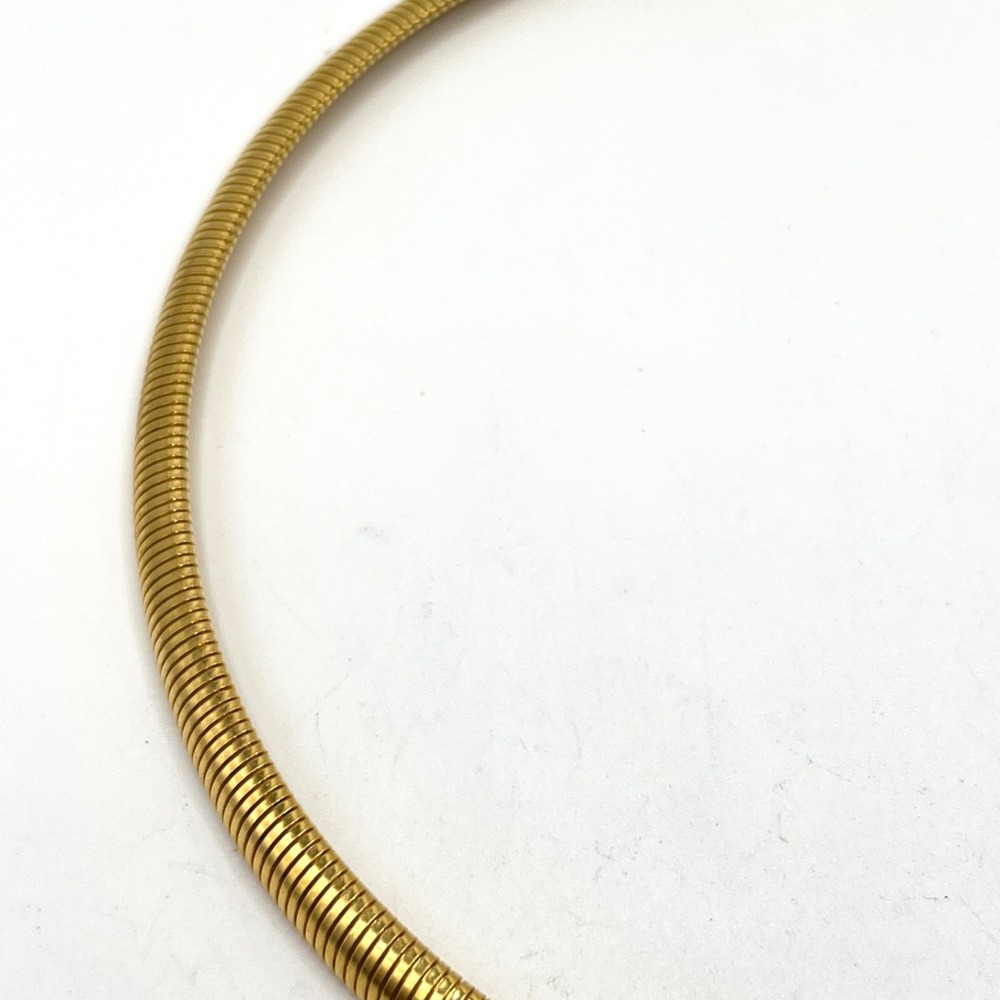 Vintage Gold Tone Omega Choker Necklace Cleopatra 80s Style 17" - Picture 5 of 10